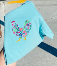 Load image into Gallery viewer, Chicken Floral Embroidered T-shirt
