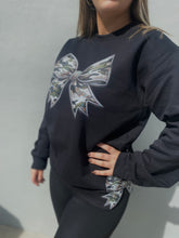 Load image into Gallery viewer, Black Camo with Side Bows Sweatshirt
