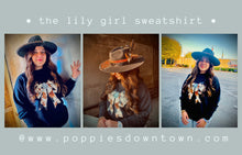 Load image into Gallery viewer, The Lily Girl Cow Print Bow Sweatshirt
