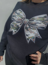 Load image into Gallery viewer, Black Camo with Side Bows Sweatshirt
