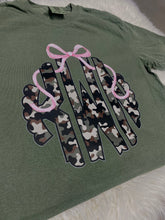 Load image into Gallery viewer, Camo Monogram T-shirt or Sweatshirt w
