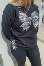 Load image into Gallery viewer, Black Camo with Side Bows Sweatshirt
