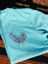 Load image into Gallery viewer, Chicken Floral Embroidered T-shirt
