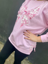 Load image into Gallery viewer, Pink Floral Bow with Side Bows Sweatshirt
