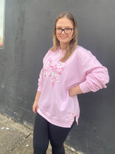 Load image into Gallery viewer, Pink Floral Bow with Side Bows Sweatshirt
