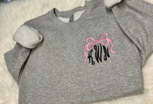 Load image into Gallery viewer, Bow Monogram Embroidery Sweatshirt
