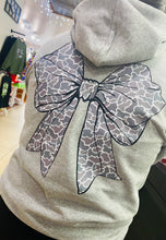 Load image into Gallery viewer, Gray Camo Bow Sweatshirt or Hoodie
