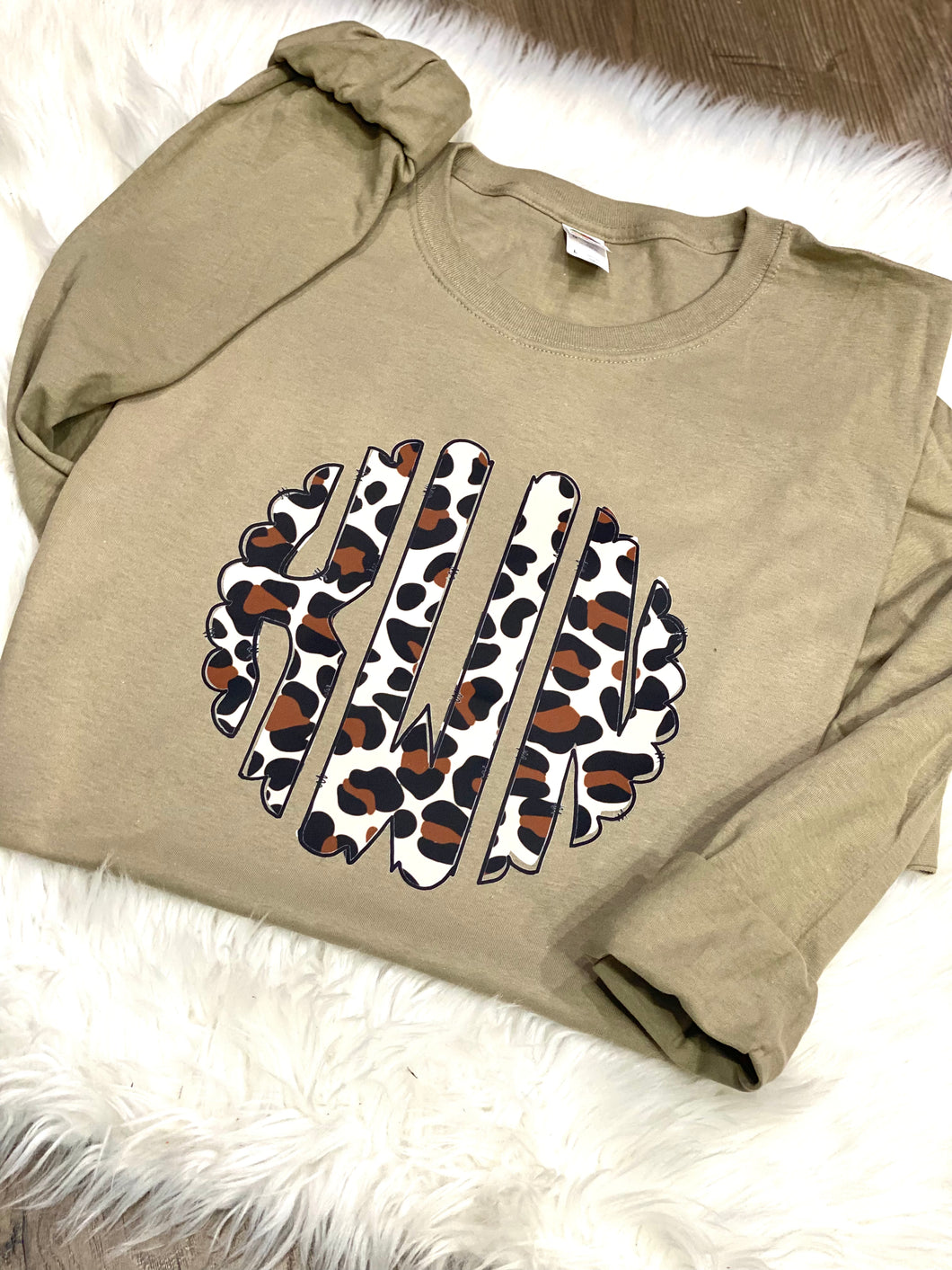 Cheetah Leopard Monogram Long Sleeve