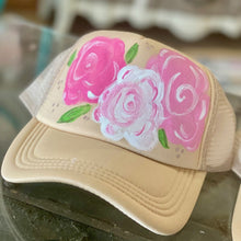 Load image into Gallery viewer, Hand Painted Flower Trucker hats
