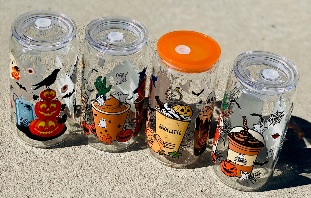 Halloween Spooky Glass Tumbler