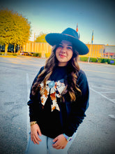 Load image into Gallery viewer, The Lily Girl Cow Print Bow Sweatshirt
