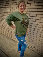 Load image into Gallery viewer, Camo Monogram with Side Bows Sweatshirt
