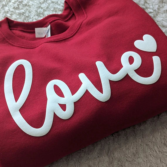 Love Puff Print Sweatshirt