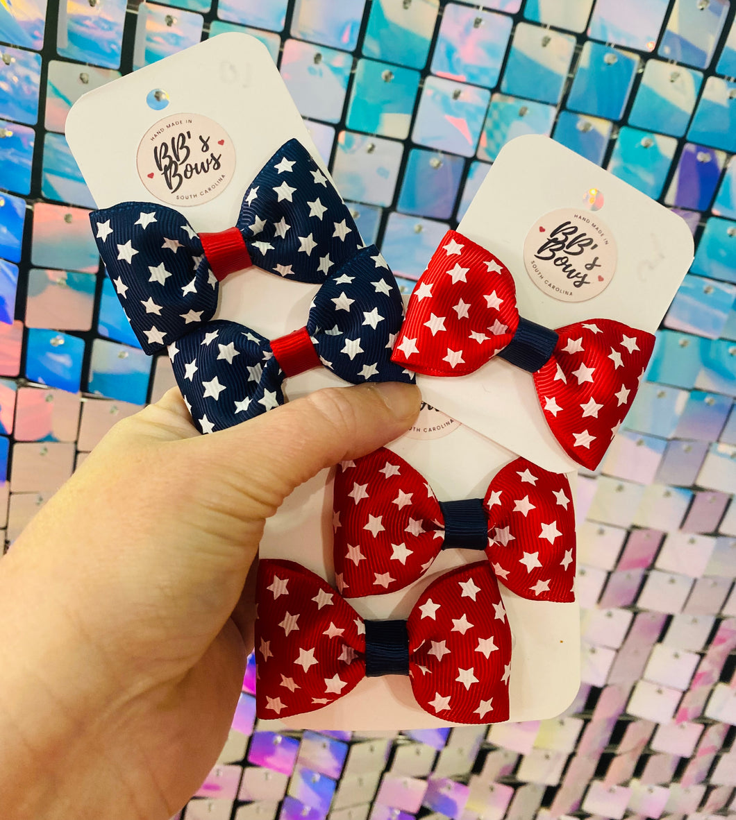 Patriotic Mini 2.5 inch Hair Bow