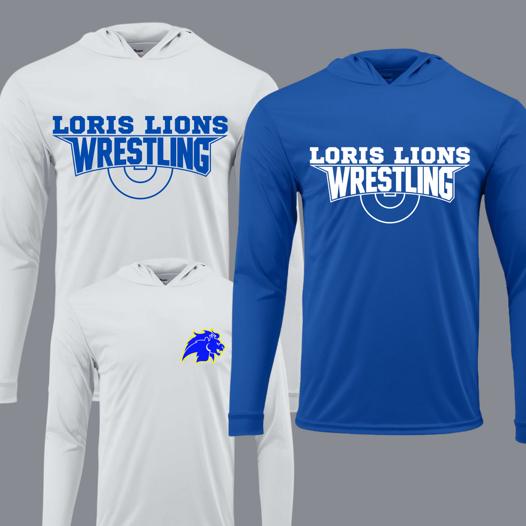 Loris Lions Wrestling Performance Hooded Long Sleeve T-Shirt