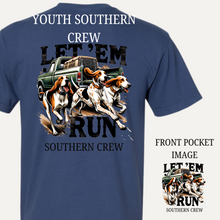 Load image into Gallery viewer, Youth Southern Crew Let &#39;Em Run Tee
