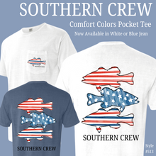 Load image into Gallery viewer, Southern Crew Patriotic Fish Tee
