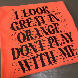 I look Great in Orange, Don't Play With ME T-shirt