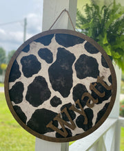 Load image into Gallery viewer, Cow Print Name Wall Sign
