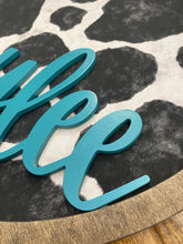 Load image into Gallery viewer, Cow Print Name Wall Sign
