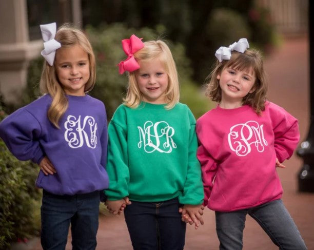 Youth Large Center Monogram Sweatshirt Mystery Color