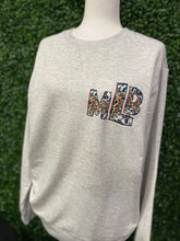 Load image into Gallery viewer, Animal Print Pocket Initial Sweatshirt
