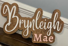 Load image into Gallery viewer, Baby Toddler Youth Girls Layered Name Wall Sign Decor
